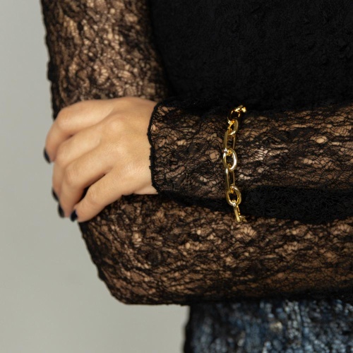 Браслет Moon Paris, Ringo, со звеньями разных форм, MR-26.01-044 золотистый фото 2