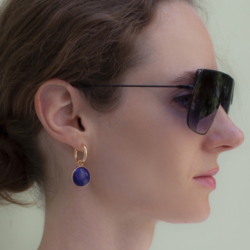 Серьги Fiore Luna NATURAL LAPIS, LE1116 BL/G фото 4