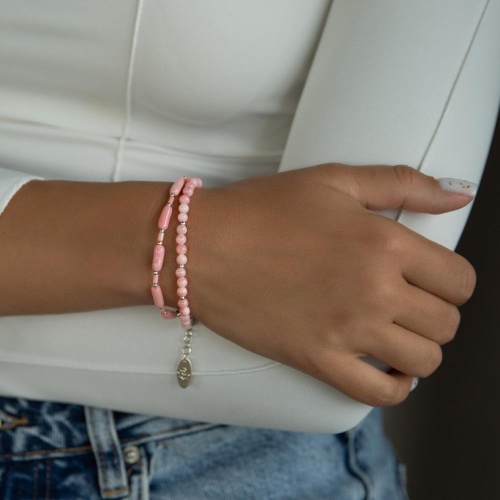 Браслет Lanzerotti, Anne with an E, двойной, с кораллом и перламутром, LZ-25.08-237 розовый фото 2