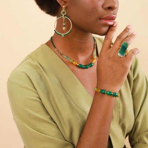 Кольцо Nature Bijoux, Agate verde, разъемное, с агатом, NB23.2-19-25030 зеленый фото 3