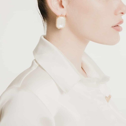 Серьги Katerina Vassou, Egress, с кристаллом, KV24.2-401521GLINEN белый фото 2