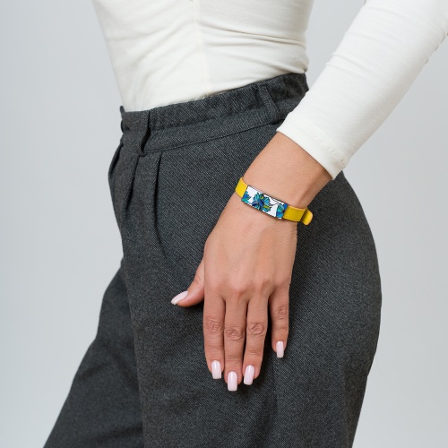 Браслет Fiore Luna на желтом кожанном ремешке, CB03599-14A фото 4