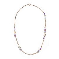Колье Alcozer&J, с аметистом, цитрином и кварцем, AL-C58BW26-R фиолетовый