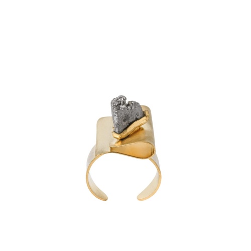 Кольцо Katerina Vassou, Kalena, разъемное, с друзой агата, KV23.2-308310 золотистый фото 2
