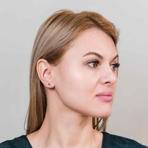 Пусеты Fiore Luna GREEN, AE03187-8 G/G фото 2