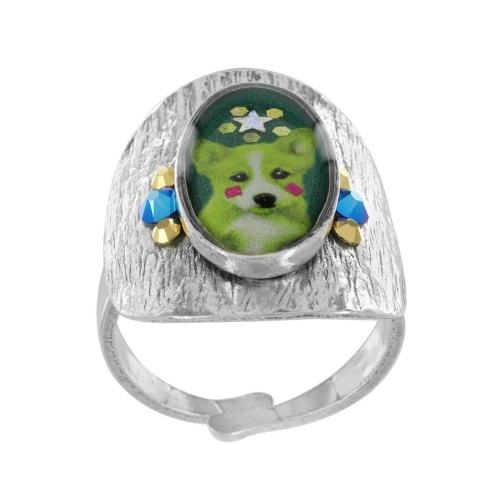 Кольцо TARATATA, Tootoo, разъемное,со смолой,стразами и блестками, TT-W23-10425-107 зеленый