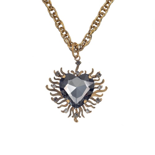Колье Celeste G, с кристаллом Swarovski и фианитами, CS26.1-1991 серый фото 2