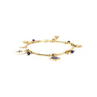 Браслет Franck Herval, Joanne, кость, Swarovski, лазурит, агат, говлит, FH23.2-13-72373 золотистый
