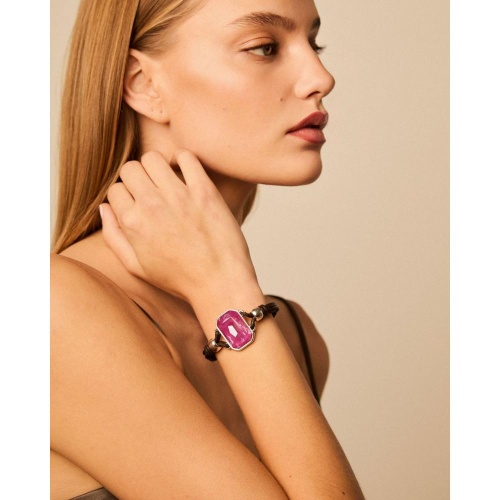 Браслет VIDDA, Lily, кожаный, с кристаллом Swarovski, VD25.1-02082 розовый фото 3