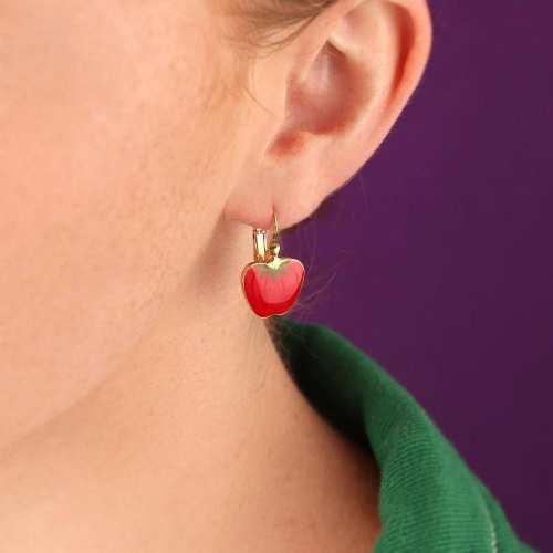 Серьги TARATATA, Paprika, асимметричные, смола, микрошарики, TT-H25-12796-203 красный фото 2