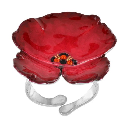 Кольцо TARATATA, Bloom, разъемное, смола, стразы, микрошарики, TT-W23-11432-103 красный фото 6