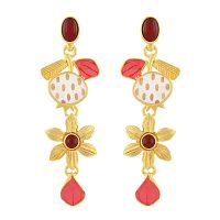 Серьги TARATATA, Orient, смола,стеклянные бусины и золотая краска, TT-E24-10987-203 красный