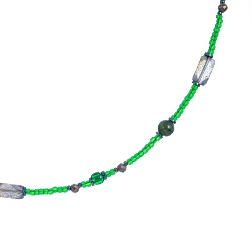 Колье Lanzerotti, Verde, жад, лабрадорит, пирит, гематит, LZ-24.12-565 зеленый фото 2