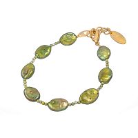 Браслет Lanzerotti, Anne with an E, с жемчугом и цирконом, LZ-25.08-249 зеленый