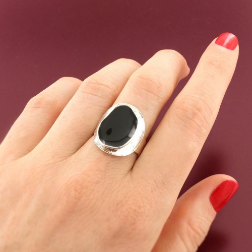 Кольцо TARATATA, Pas bouger!, разъемное, с цветной смолой, TT-W25-06412-102 черный фото 3