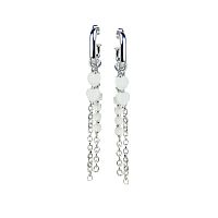 Серьги Lanzerotti, Gelido, с кошачьим глазом и хрусталем, LZ-25.02-063 серебристый