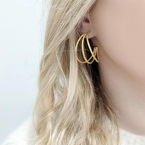 Серьги Catherine Bijoux, Andromeda, объемные полукольца, CB26.1-5337FG золотистый фото 2