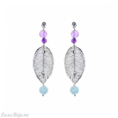 Серьги Ester Bijoux Лист F609-S BW