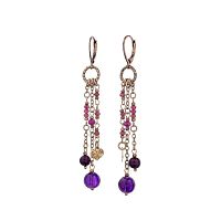 Серьги Lanzerotti, Elisir, с жемчугом,аметистом, рубином и гранатом, LZ-25.10-289 бордовый