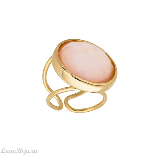 Кольцо Possebon  quartz rose безразмерное