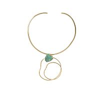 Колье Katerina Vassou, Improvisation, гривна с кварцем, KV26.1-406148G мятный