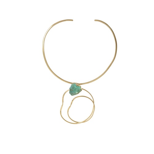 Колье Katerina Vassou, Improvisation, гривна с кварцем, KV26.1-406148G мятный