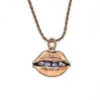 Колье Alcozer&J, губы с кристаллами Swarovski, AL2512-C38AV25 золотистый