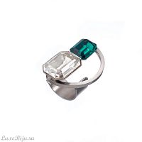 Кольцо Katerina Vassou, Noella, разъемное, с кристаллами, KV23-307184S зеленый