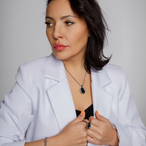 Колье Qudo TIVOLA UNICA big (S/P) Emerald 3cm, 420548 фото 7