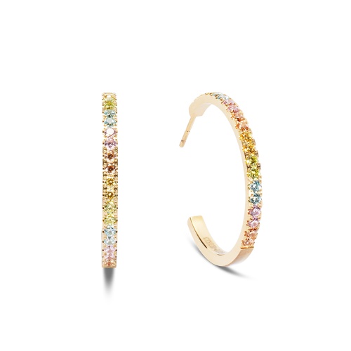 Серьги Coeur de Lion Hoop Multicolour Pastel Gold 30мм, 0147/23-1590 фото 7