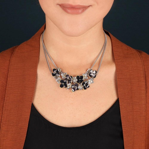 Колье TARATATA, Hortensia, смола, золотая краска, микрошарики, TT-H25-13121-109 фиолетовый фото 2