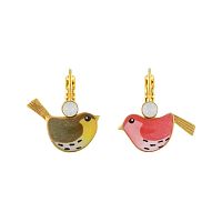 Серьги TARATATA, Pia-pia, асимметричные,c цветной смолой, стразами, TT-T24-05728-20M золотистый
