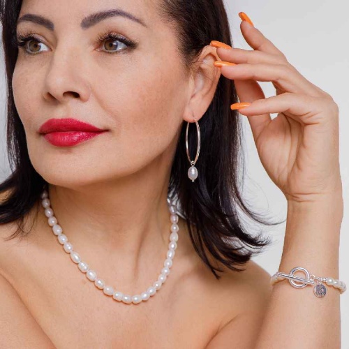 Серьги Fiore Luna White Pearle Ring, LE6089 S фото 2