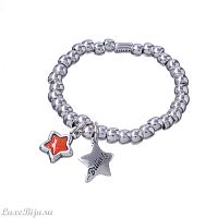 Браслет Ciclon, Lluvia de estrellas, стрейч, со звездами, муранское стекло, CN-222102 оранжевый