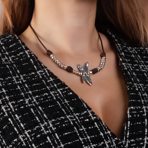 Колье Tucco, Freedom, кожаное, со стрекозой, TC26.1-TMC155 золотистый фото 3