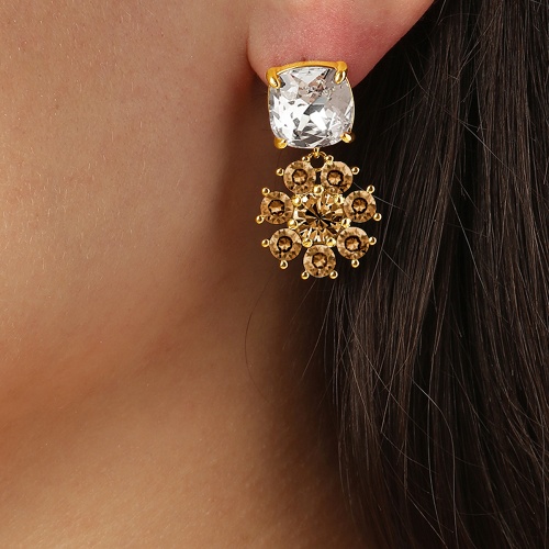 Серьги Dyrberg Kern POPPY SG BROWN / CRYSTAL, 470120 фото 2