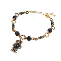 Браслет Alcozer&J, агат, нефрит, оникс, гранат, Swarovski, AL-B38AL24-R черный