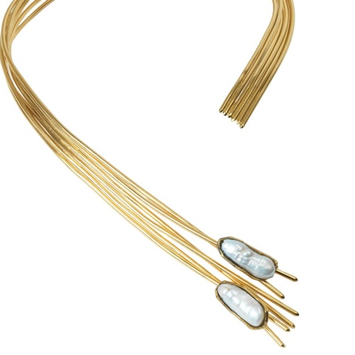 Колье Katerina Vassou, Hesperia, гривна, с жемчугом, KV26.1-308356G золотистый фото 2