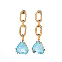 Серьги Estrosia, с аквамариновым кристаллом, ES-ORO22-6A голубой