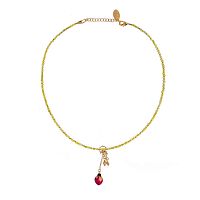 Колье Lanzerotti, Erbario, с пренитом, перламутром и бутоном розы, LZ-26.02-038 зеленый