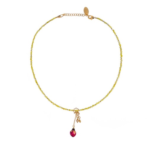 Колье Lanzerotti, Erbario, с пренитом, перламутром и бутоном розы, LZ-26.02-038 зеленый