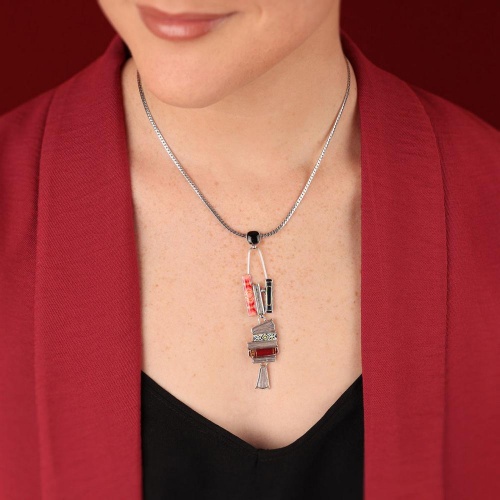 Колье TARATATA, Romans, с цветной смолой и золотой краской, TT-H25-01101-10M серебристый фото 2