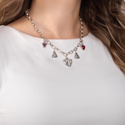 Колье Ciclon, Fortuna, с кристаллами, CN-251807 серый фото 4