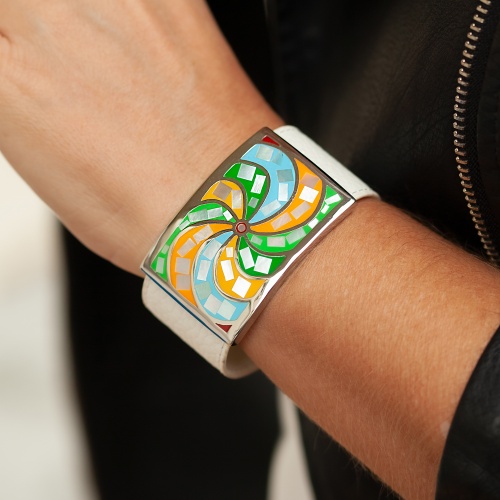 Браслет Fiore Luna на кожаном белом ремешке, CB01751-2 M фото 4