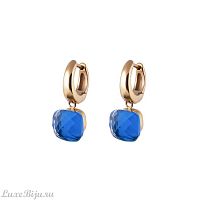 Серьги Qudo Firenze sapphire 300299 BL/RG