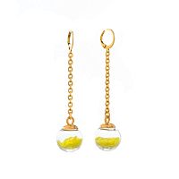 Серьги Lanzerotti, Caribi, с декором из стекла и полимером, LZ-26.06-211 желтый