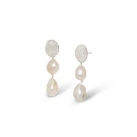 Серьги Nature Bijoux, Bora Bora, с прессованным песком и жемчугом, NB26.2-12-90803 серый