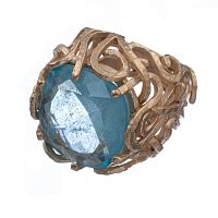 Кольцо Estrosia, с кристаллом, ES-ANM54 аквамариновый, 17