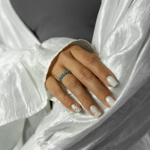 Кольцо Catherine Bijoux, Crystal's dance, разъемное, с кристаллами, CB25.1-5265DS голубой фото 2