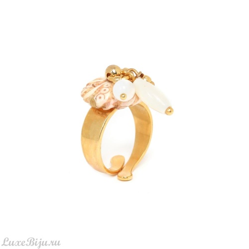 Кольцо Nature Bijoux, Ivory, кость, говлит, перламутр жемчужный, NB22.1-19-24367 белый фото 2